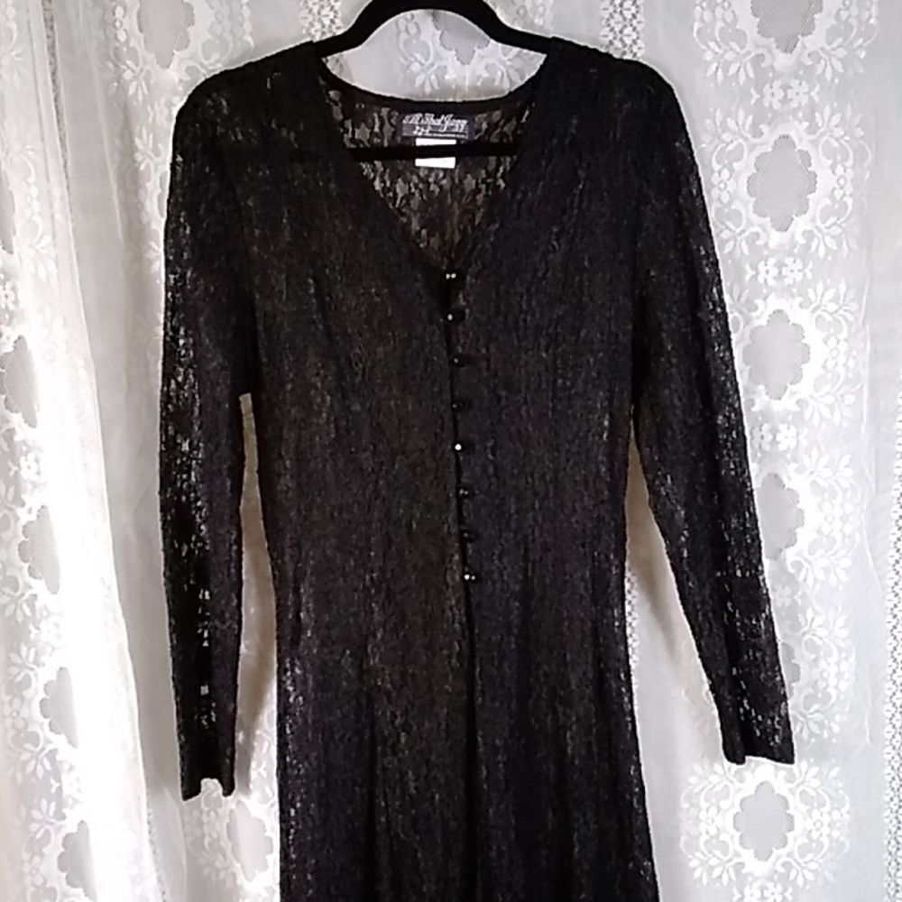 All That Jazz Made In California USA VTG Lace Corset Women Dress Size 13/14 - Picture 3 of 14